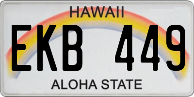 HI license plate EKB449