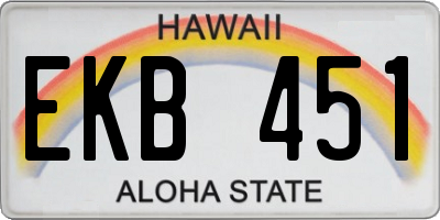 HI license plate EKB451