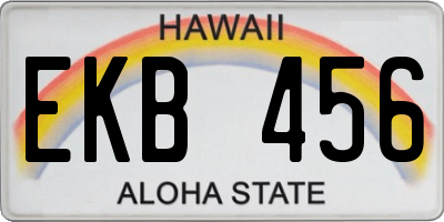 HI license plate EKB456