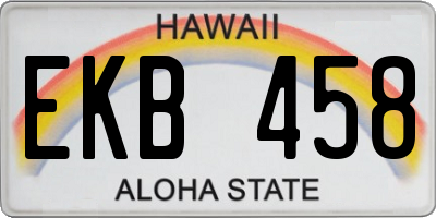 HI license plate EKB458