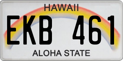 HI license plate EKB461