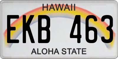HI license plate EKB463