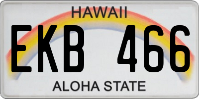 HI license plate EKB466