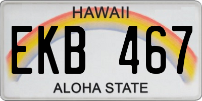 HI license plate EKB467