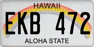 HI license plate EKB472