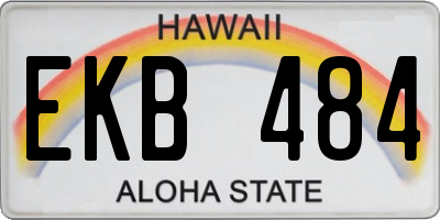 HI license plate EKB484