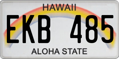 HI license plate EKB485