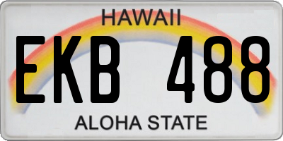 HI license plate EKB488