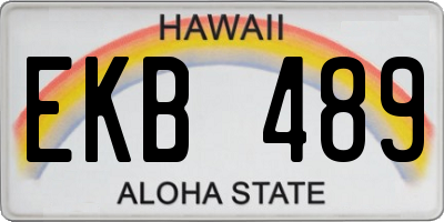 HI license plate EKB489