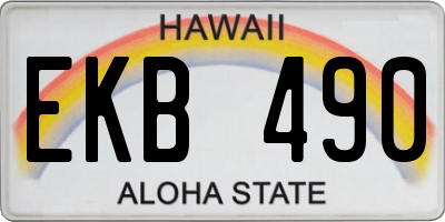 HI license plate EKB490