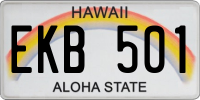 HI license plate EKB501
