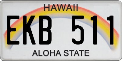 HI license plate EKB511