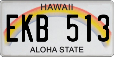 HI license plate EKB513