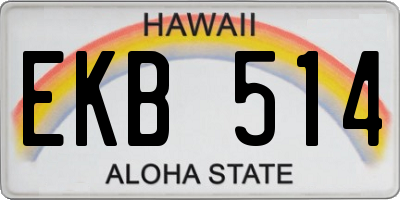 HI license plate EKB514