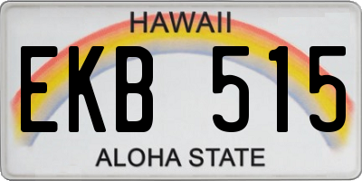 HI license plate EKB515