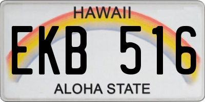 HI license plate EKB516