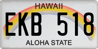 HI license plate EKB518