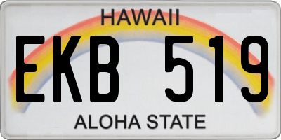 HI license plate EKB519