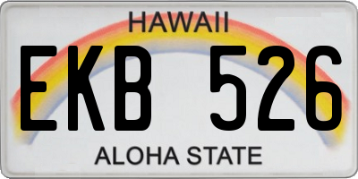 HI license plate EKB526