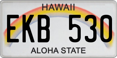 HI license plate EKB530