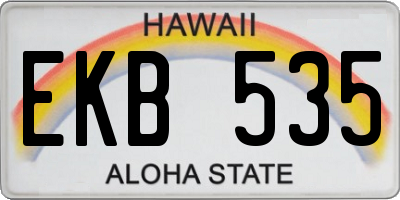 HI license plate EKB535