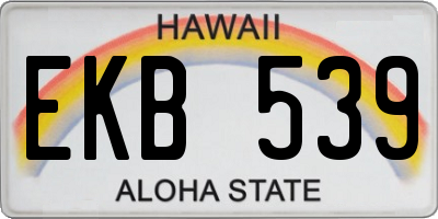 HI license plate EKB539
