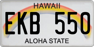 HI license plate EKB550