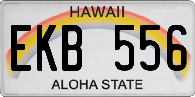 HI license plate EKB556