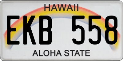 HI license plate EKB558