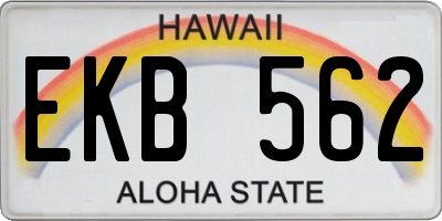 HI license plate EKB562