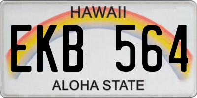 HI license plate EKB564