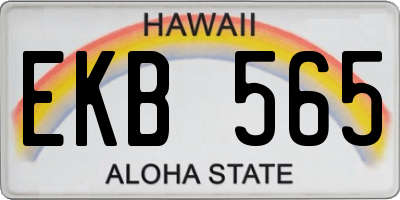 HI license plate EKB565