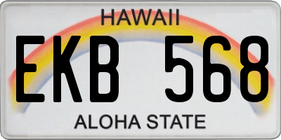 HI license plate EKB568