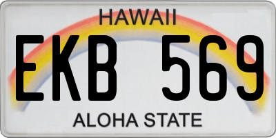 HI license plate EKB569