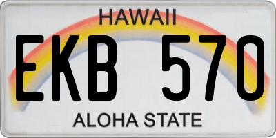 HI license plate EKB570