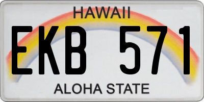 HI license plate EKB571