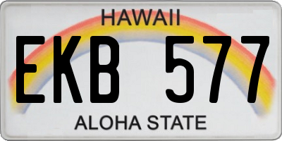 HI license plate EKB577