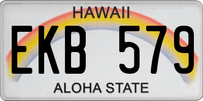 HI license plate EKB579