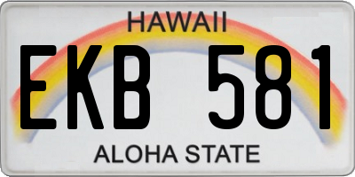 HI license plate EKB581