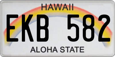 HI license plate EKB582