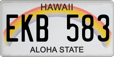 HI license plate EKB583