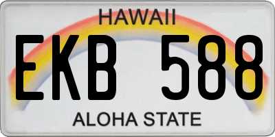 HI license plate EKB588