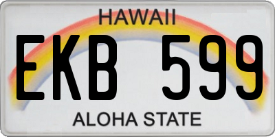 HI license plate EKB599