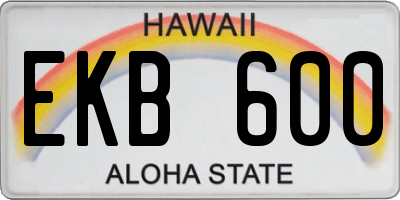 HI license plate EKB600