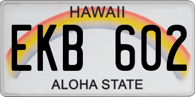 HI license plate EKB602