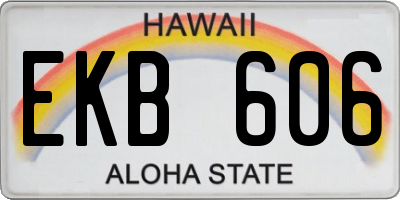 HI license plate EKB606