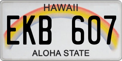 HI license plate EKB607