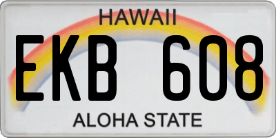 HI license plate EKB608