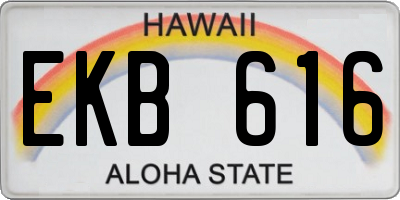 HI license plate EKB616