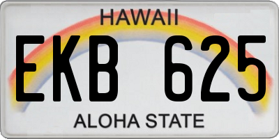 HI license plate EKB625